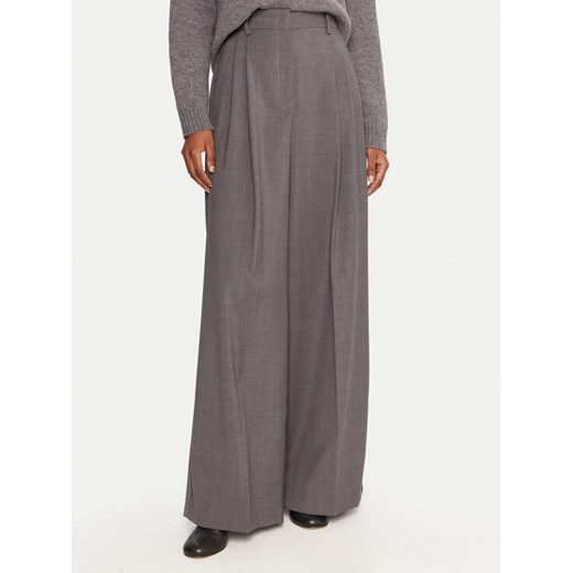 Weekend Max Mara Spodnie palazzo Adelfi 2525136072 Szary Wide Leg ze sklepu MODIVO w kategorii Spodnie damskie - zdjęcie 185672890
