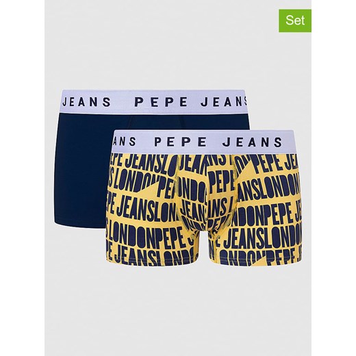Pepe Jeans Bokserki (2 pary) w kolorze granatowo-żółtym ze sklepu Limango Polska w kategorii Majtki męskie - zdjęcie 185674923