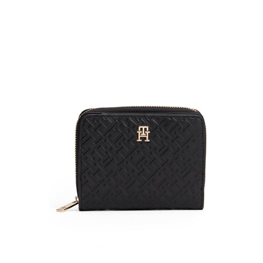 Tommy Hilfiger Portfel damski Kobiety Sztuczna skóra czarny wypukły wzór tkaniny ze sklepu vangraaf w kategorii Portfele damskie - zdjęcie 185676813