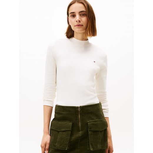 Tommy Hilfiger Damska koszulka z długim rękawem - Kobiety Bawełna écru jednolity ze sklepu vangraaf w kategorii Bluzki damskie - zdjęcie 185676823