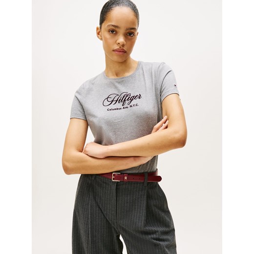 Tommy Hilfiger Koszulka damska Kobiety Bawełna jasny szary marmurkowy ze sklepu vangraaf w kategorii Bluzki damskie - zdjęcie 185676831