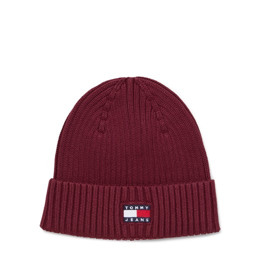 Tommy Jeans Męska czapka z dzianiny Mężczyźni Bawełna bakłażanowy jednolity ze sklepu vangraaf w kategorii Czapki zimowe męskie - zdjęcie 185676851