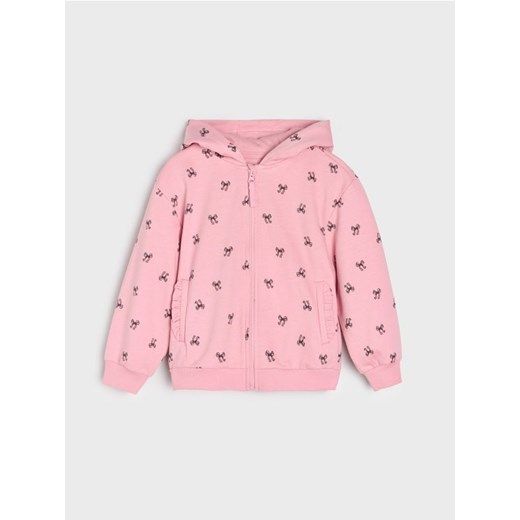 Sinsay - Bluza z kapturem w drobne kokardki - różowy - id: 303GQ-39X - marki Sinsay - 185677500 Sinsay - Bluza z kapturem w drobne kokardki - różowy ze sklepu Sinsay w kategorii Bluzy dziewczęce - zdjęcie 185677500