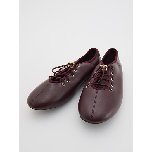 Reserved - Baleriny z wiązaniem - bordowy Reserved 37 Reserved