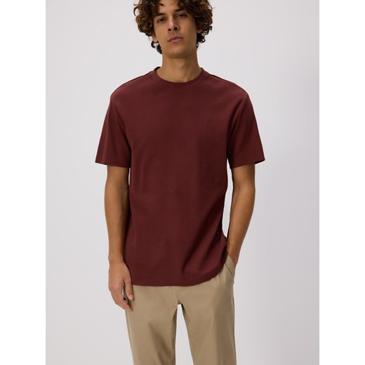 Reserved - Strukturalny t-shirt comfort fit - bordowy ze sklepu Reserved w kategorii T-shirty męskie - zdjęcie 185677780