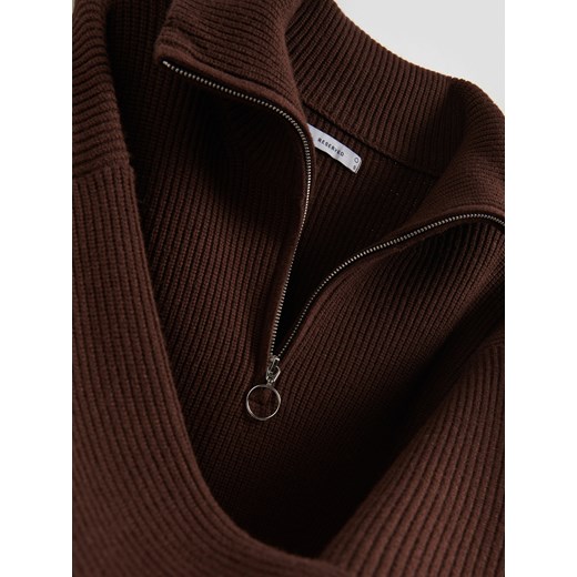Reserved - Sweter z wiskozą - ciemnobrązowy Reserved M Reserved
