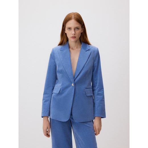 Reserved - Sztruksowa marynarka - jasnoniebieski ze sklepu Reserved w kategorii Marynarki damskie - zdjęcie 185678002