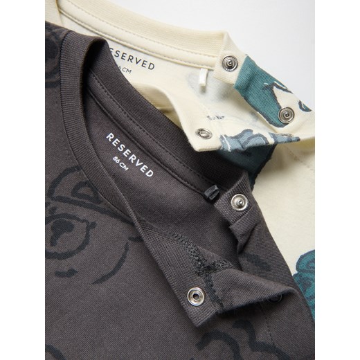 Reserved - Bawełniane body 2 pack - ciemnobrązowy Reserved 5-2 lata) Reserved