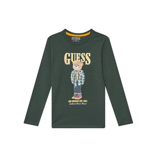 Guess Bluzka L5BI09I3Z14 Zielony Regular Fit ze sklepu MODIVO w kategorii T-shirty chłopięce - zdjęcie 185679052