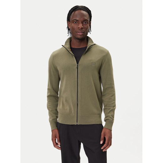 BOSS Kardigan Kanozip_S 50543692 Zielony Regular Fit ze sklepu MODIVO w kategorii Swetry męskie - zdjęcie 185679284