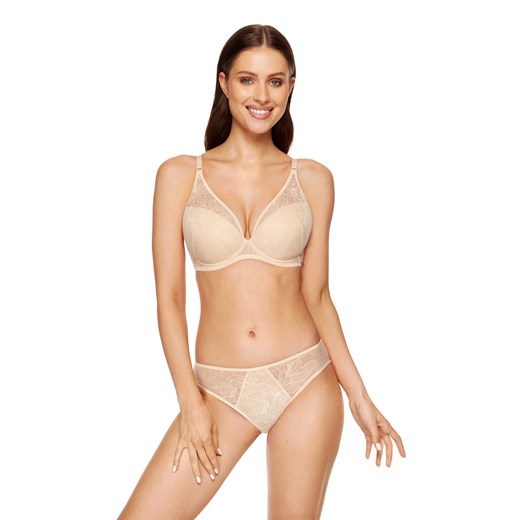 Lori figi koronkowe w kwiaty beżowe ze sklepu GORTEKS w kategorii Majtki damskie - zdjęcie 185683332