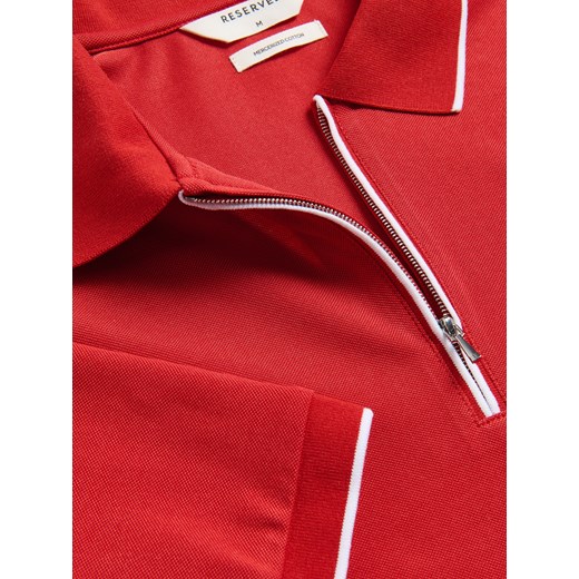 Reserved - Koszulka polo z merceryzowaną bawełną - czerwony Reserved L Reserved