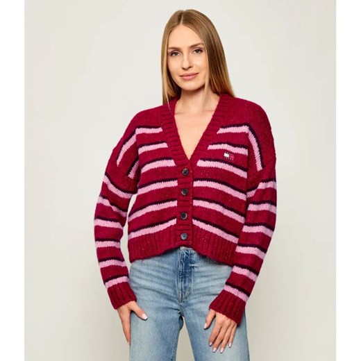 Tommy Jeans Kardigan | Loose fit | z dodatkiem wełny ze sklepu Gomez Fashion Store w kategorii Swetry damskie - zdjęcie 185683832