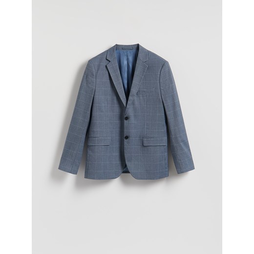 Reserved - Marynarka slim fit w kratę - niebieski ze sklepu Reserved w kategorii Marynarki męskie - zdjęcie 185686053