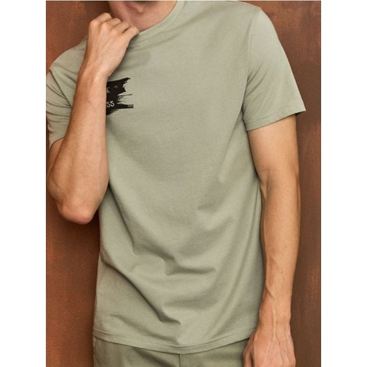 Sinsay - Koszulka z nadrukiem - zielony ze sklepu Sinsay w kategorii T-shirty męskie - zdjęcie 185689733
