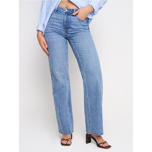 Sinsay - Jeansy wide leg z wysokim stanem - niebieski ze sklepu Sinsay w kategorii Jeansy damskie - zdjęcie 185689783
