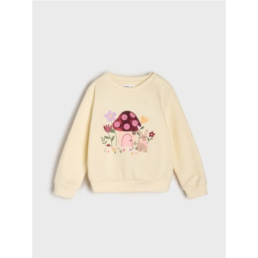Sinsay - Bluza z cekinami - kremowy - id: 059EU-02X - marki Sinsay - 185690754 Sinsay - Bluza z cekinami - kremowy ze sklepu Sinsay w kategorii Bluzy i swetry - zdjęcie 185690754