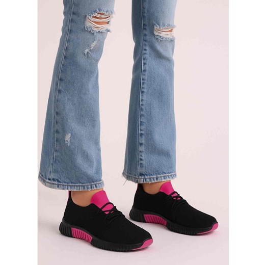 Damskie czarne buty sportowe w dużym rozmiarze /F8-2 18107 T281/ ze sklepu Pantofelek24.pl w kategorii Buty sportowe damskie - zdjęcie 185692280