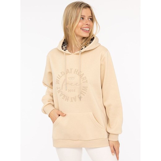 Zwillingsherz Bluza &quot;Wild at heart&quot; w kolorze beżowym Zwillingsherz S/M wyprzedaż Limango Polska