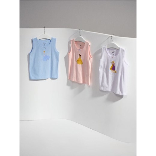 Sinsay - Podkoszulki 3 pack Disney Princess - biały - id: 575DS-00X - marki Sinsay - 185693512 Sinsay - Podkoszulki 3 pack Disney Princess - biały ze sklepu Sinsay w kategorii Podkoszulki dziecięce - zdjęcie 185693512
