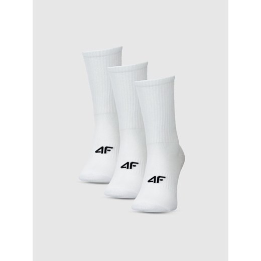 Damskie skarpetki za kostkę (3-pack) 4F 4FWMM00USOCF474 - białe ze sklepu Sportstylestory.com w kategorii Skarpetki damskie - zdjęcie 185694174