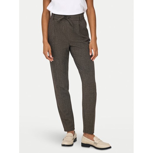 ONLY Spodnie materiałowe Poptrash 15330800 Szary Regular Fit ze sklepu MODIVO w kategorii Spodnie damskie - zdjęcie 185695041