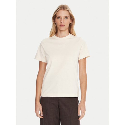 Lacoste T-Shirt TF0355 Beżowy Regular Fit ze sklepu MODIVO w kategorii Bluzki damskie - zdjęcie 185695151
