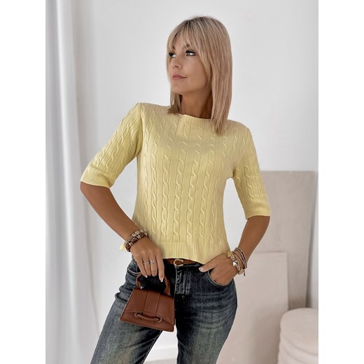 sweter louvria żółty one size ze sklepu UBRA w kategorii Swetry damskie - zdjęcie 185696271