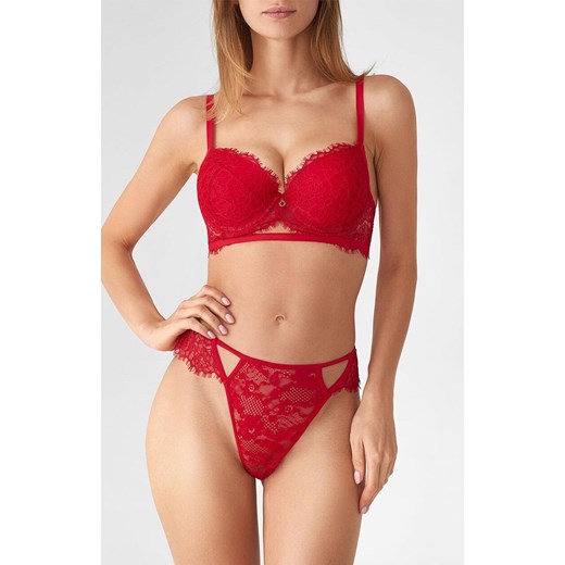 Marilyn koronkowy biustonosz push-up Ruby Wine, Kolor czerwony, Rozmiar 65E, Marilyn ze sklepu Intymna w kategorii Biustonosze - zdjęcie 185696694