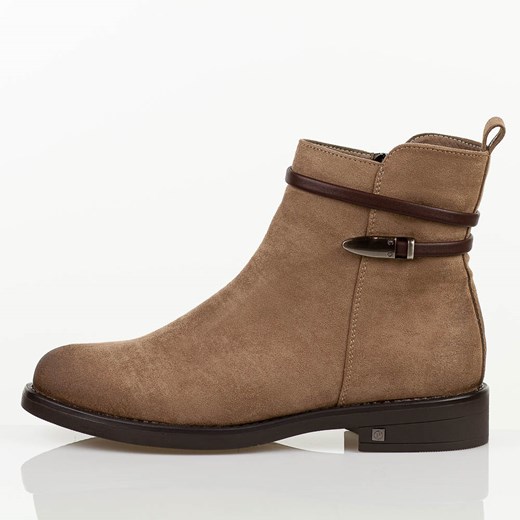 Beżowe zamszowe botki damskie Potocki 12695 Potocki 38 suzana.pl