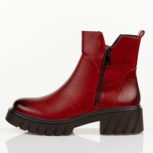 Czerwone botki damskie platformie M.Daszyński 2502-5 39 suzana.pl