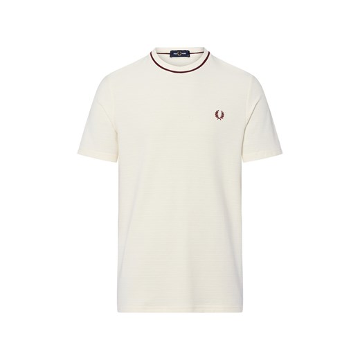 Fred Perry Koszulka męska Mężczyźni Bawełna écru jednolity ze sklepu vangraaf w kategorii T-shirty męskie - zdjęcie 185699340