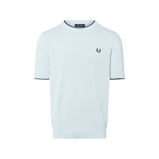 Fred Perry Męska koszula z dzianiny Mężczyźni Bawełna jasnoniebieski wypukły wzór tkaniny ze sklepu vangraaf w kategorii T-shirty męskie - zdjęcie 185699343