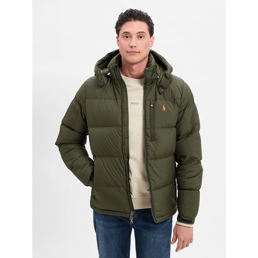 Polo Ralph Lauren Męska pikowana kurtka puchowa Mężczyźni khaki jednolity ze sklepu vangraaf w kategorii Kurtki męskie - zdjęcie 185699374