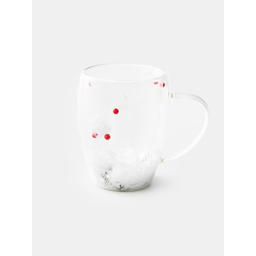 Sinsay - Szklany kubek z podwójnym dnem z motywem zimowym - wielobarwny Sinsay One Size Sinsay