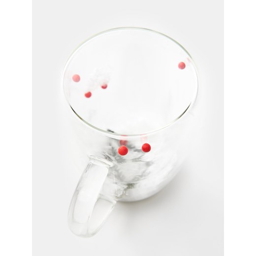 Sinsay - Szklany kubek z podwójnym dnem z motywem zimowym - wielobarwny Sinsay One Size Sinsay