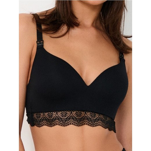 Sinsay - Wiskozowy biustonosz do karmienia z koronką - czarny - id: 190FX-99X - marki Sinsay - 185702092 Sinsay - Wiskozowy biustonosz do karmienia z koronką - czarny ze sklepu Sinsay w kategorii Biustonosze - zdjęcie 185702092