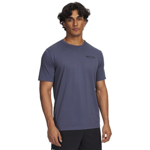 Męska koszulka z nadrukiem Under Armour Project Rock Q3 SS - szara ze sklepu Sportstylestory.com w kategorii T-shirty męskie - zdjęcie 185704243