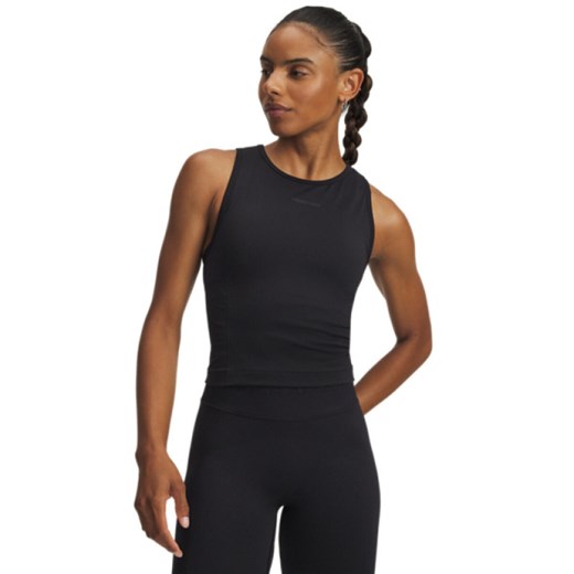Damski top treningowy Under Armour Project Rock Seamless Tank - czarny ze sklepu Sportstylestory.com w kategorii Bluzki damskie - zdjęcie 185704262