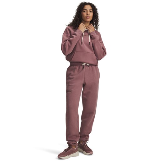 Damskie spodnie dresowe joggery Under Armour Project Rock Icon Pant - różowe ze sklepu Sportstylestory.com w kategorii Spodnie damskie - zdjęcie 185704272