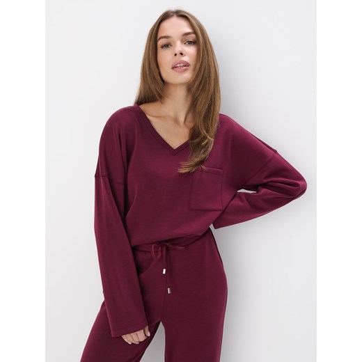 Mohito - Bluza z dodatkiem modalu - kasztanowy ze sklepu Mohito w kategorii Bluzy damskie - zdjęcie 185705240