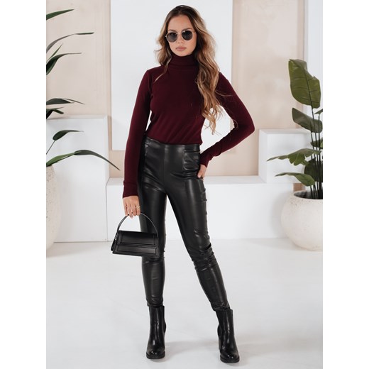 Legginsy damskie skórzane GALACTIC GAZE czarne Dstreet UY1566 ze sklepu DSTREET.PL w kategorii Spodnie damskie - zdjęcie 185705952