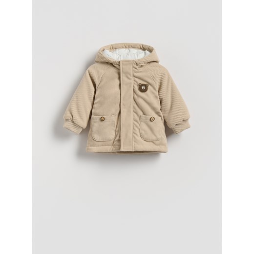 Reserved - Sztruksowa kurtka z kapturem - beżowy ze sklepu Reserved w kategorii Odzież dla niemowląt - zdjęcie 185707624