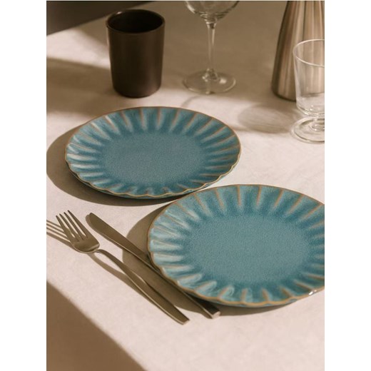 Sinsay - Talerze z ozdobnym brzegiem 2 pack - granatowy ze sklepu Sinsay w kategorii Talerze - zdjęcie 185708420