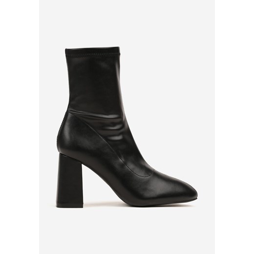 Czarne Botki Vices na Obcasie Typu Słupek ze Szpiczastym Noskiem Morenne Renee 39 renee.pl