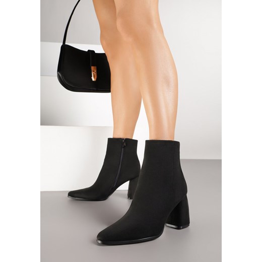 Czarne Klasyczne Botki na Obcasie Fesurea 41 born2be.pl