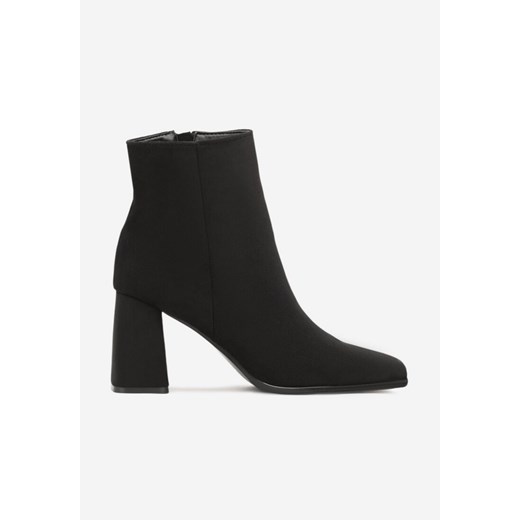 Czarne Klasyczne Botki na Obcasie Fesurea 39 born2be.pl