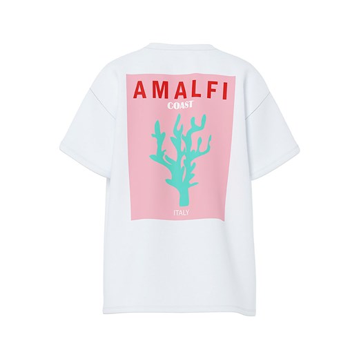 Pieces Koszulka &quot;Alifi&quot; w kolorze białym ze wzorem Pieces L Limango Polska okazja