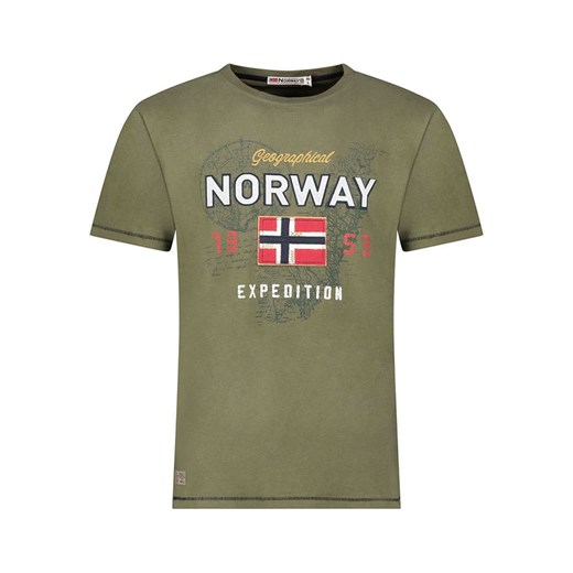 Geographical Norway Koszulka &quot;Juitre&quot; w kolorze khaki ze sklepu Limango Polska w kategorii T-shirty męskie - zdjęcie 185712001