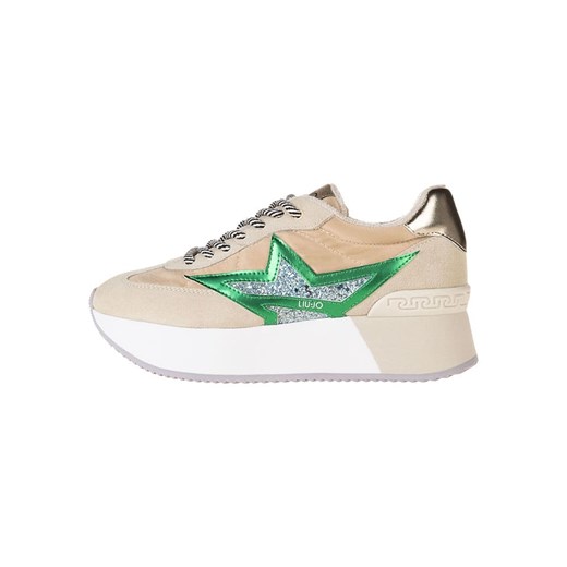 Liu Jo Skórzane sneakersy &quot;Dreamy&quot; w kolorze beżowo-złoto-zielonym ze sklepu Limango Polska w kategorii Buty sportowe damskie - zdjęcie 185713164